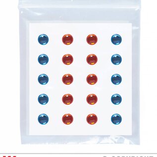 Nieuw2015-2016 Blauwe en rode gemsteentjes als versiering