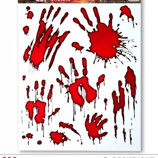 Halloween Raamstickers bloederige handen
