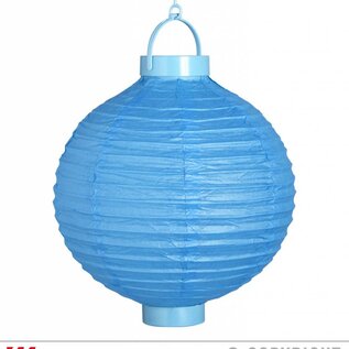 Nieuw2015-2016 Lampion decoratie met led verlichting azuur blauw