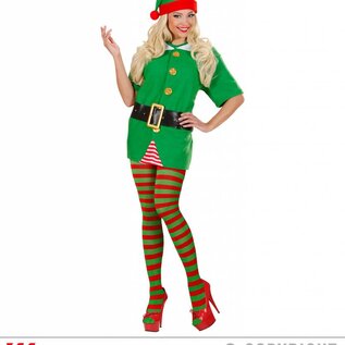 Nieuw2015-2016 Rood groen gestreepte Elf panty