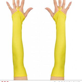 Nieuw2015-2016 Satijnen handschoenen neon geel