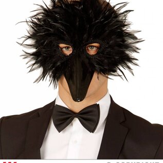Nieuw2015-2016 Zwart vogelmasker met snavel en veren