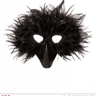 Nieuw2015-2016 Zwart vogelmasker met snavel en veren
