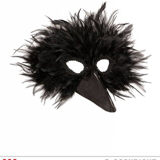 Nieuw2015-2016 Zwart vogelmasker met snavel en veren