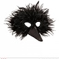 Nieuw2015-2016 Zwart vogelmasker met snavel en veren