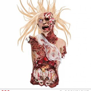 Halloween Enge zombie vrouw als Halloween decoratie