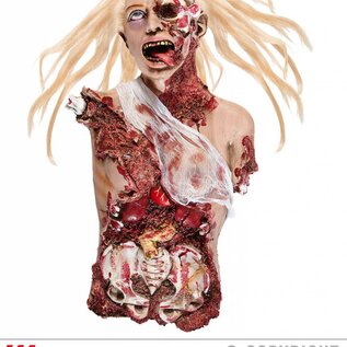 Halloween Enge zombie vrouw als Halloween decoratie
