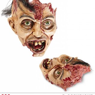 Halloween Decoratieve schedel met haar 26cm