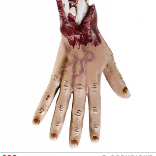 Halloween Afgehakte mensenhand 25cm ter decoratie