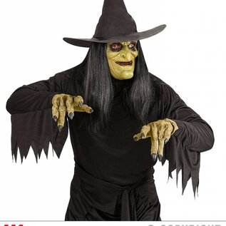 Halloween Foam heksen masker met haren