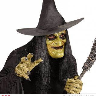 Halloween Foam heksen masker met haren