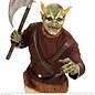 Halloween Griezelmasker groene Evil Orc met hoorntjes