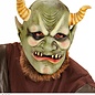 Halloween Griezelmasker groene Evil Orc met hoorntjes