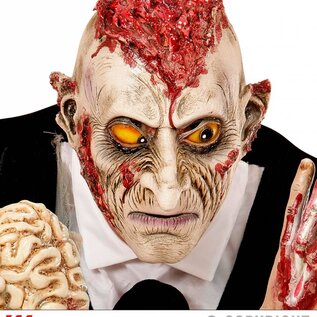 Halloween Zombiemasker voor volwassenen met open hersenen