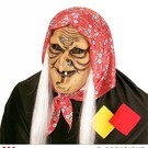 Halloween Heksenmasker met haar half gezicht