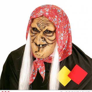 Halloween Masker heks met haren half gezicht