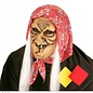 Halloween Masker heks met haren half gezicht