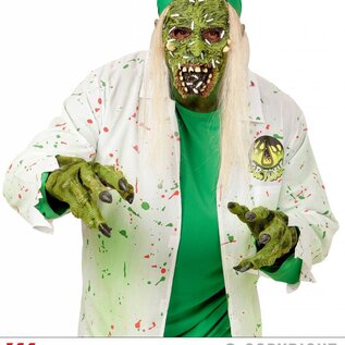 Halloween Halfgezichtsmasker toxic met haren