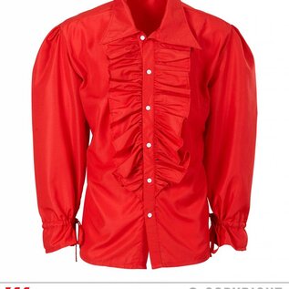Nieuw2015-2016 Herenblouse in rood met ruches