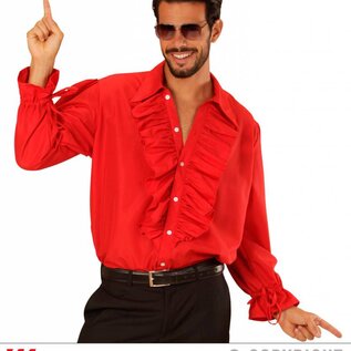 Nieuw2015-2016 Herenblouse in rood met ruches