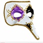 Nieuw2015-2016 Wit Venetiaans snavelmasker met paars oog