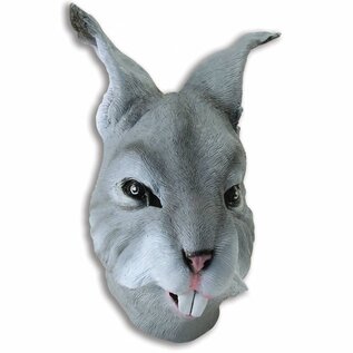 Latex konijn masker grijs
