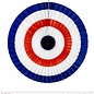 Pk 12 "BLUE-WHITE-RED TRICOLOR PAPER FAN" 50 cm