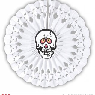 Pk 12 "SKULL PAPER FAN" 50 cm