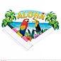 Pk 12 "MULTICOLOR ALOHA PAPER FAN" 46 cm