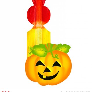 Pk 12 "PUMPKIN PAPER FAN" 48 cm
