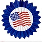 Pk 12 "BLUE USA FLAG PAPER FAN" 50 cm