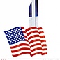 Pk 12 "BLUE USA FLAG PAPER FAN" 50 cm