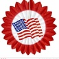 Pk 12 "RED USA FLAG PAPER FAN" 50 cm
