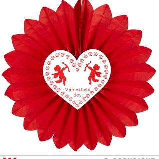 Pk 12 "ST. VALENTINE'S DAY PAPER FAN" 61 cm