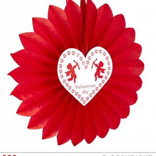 Pk 12 "ST. VALENTINE'S DAY PAPER FAN" 61 cm
