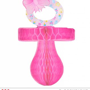 Pk 12 "PINK HONEYCOMB PACIFIER" 26 cm