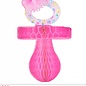 Pk 12 "PINK HONEYCOMB PACIFIER" 26 cm