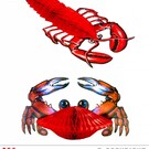 Pk 12 Set of "HONEYCOMB LOBSTER & CRAB" (lobster 43 cm - crab  29 cm)