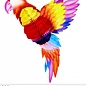 Pk 12 "HONEYCOMB PARROT" 38 cm