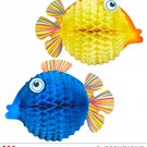 Pk 12 Set of "2 HONEYCOMB BALL FISH" 33 cm