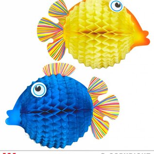 Pk 12 Set of "2 HONEYCOMB BALL FISH" 33 cm