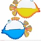Pk 12 Set of "2 HONEYCOMB BALL FISH" 33 cm