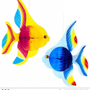 Pk 12 Set of "2 HONEYCOMB TROPICAL FISH" 25 cm