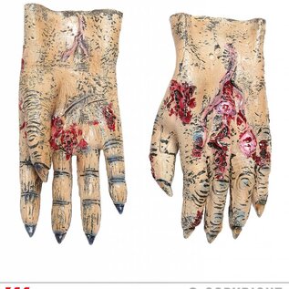 Pk  4 Pair of latex "ZOMBIE HANDS"
