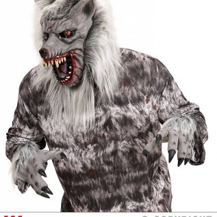 Pk  4 "WEREWOLF" (full head mask with plush hair, hands with plush hair)