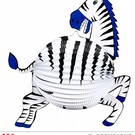 Pk 12 "ZEBRA LAMPION" 42 cm