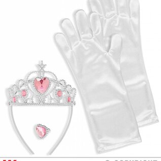 Pk 12 "SNOW PRINCESS SET" (tiara, gloves, ring)