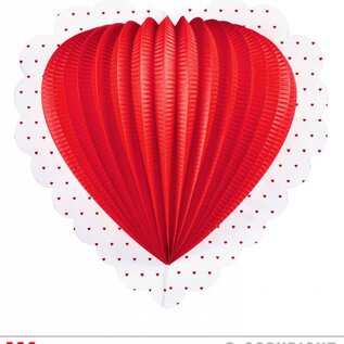 Pk 12 "RED HEART LAMPION" Ø 29 cm