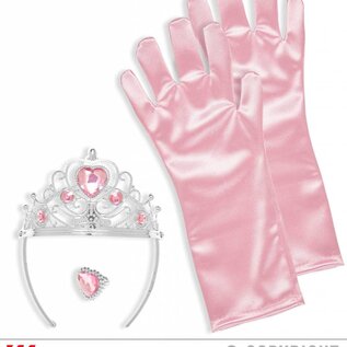 Pk 12 "PINK PRINCESS SET" (tiara, gloves, ring)