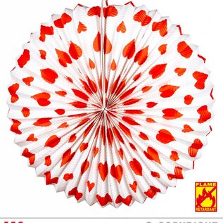 Pk 12 "RED HEARTS LAMPION" Ø 36 cm